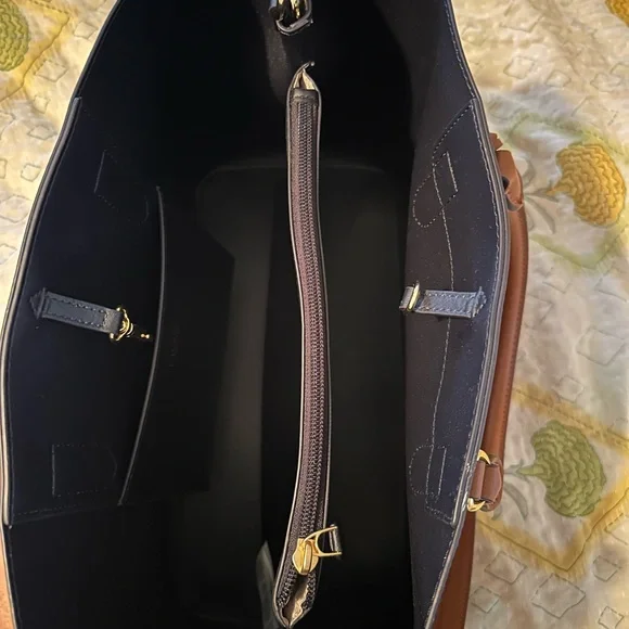 Lauren Ralph Lauren Leather Blue and Red Women's Bag - Picture 3 of 16